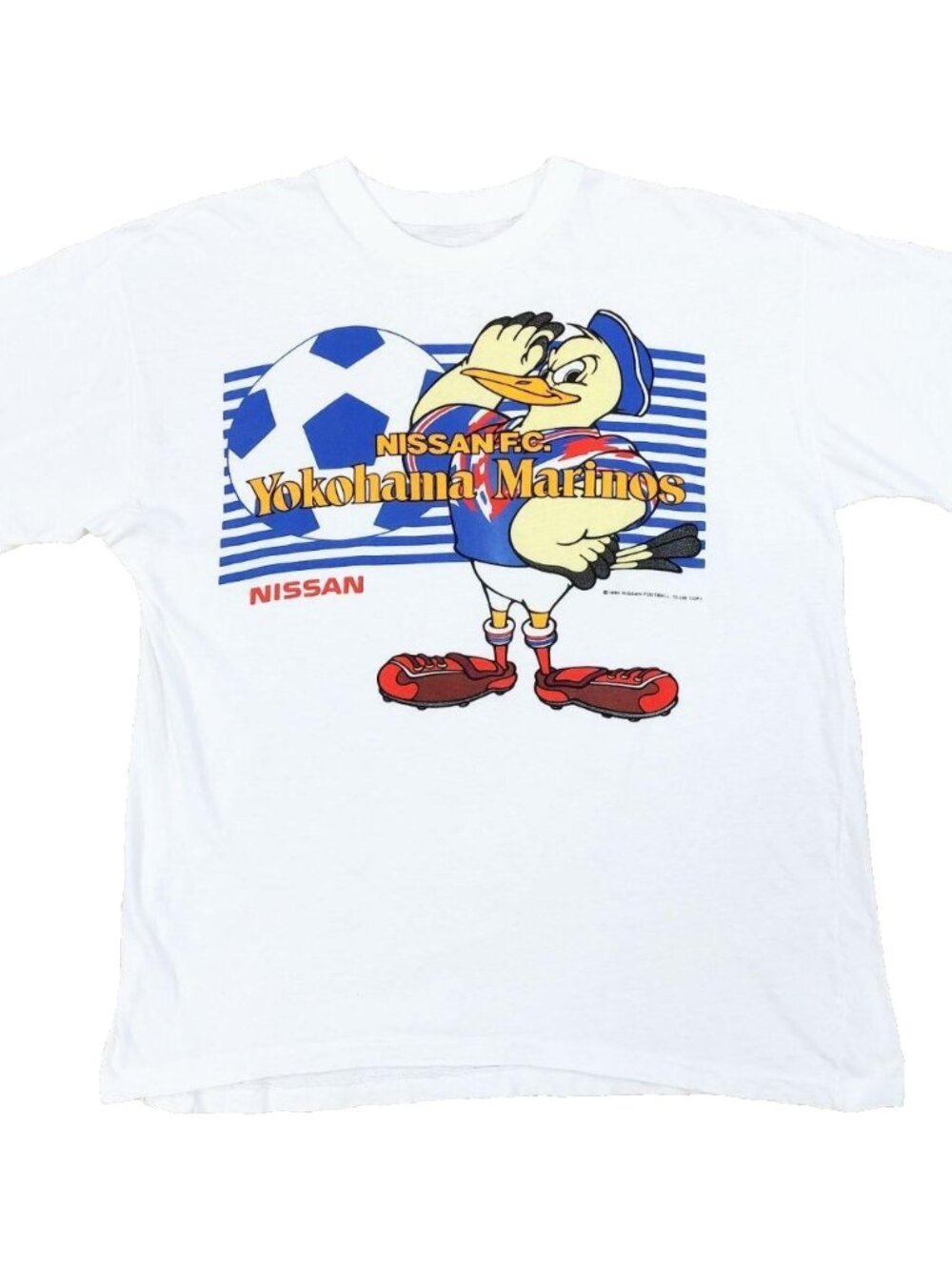 Vintage 90s Yokohama Marinos Nissan Football Club T-Shirt Large, Single Stitch